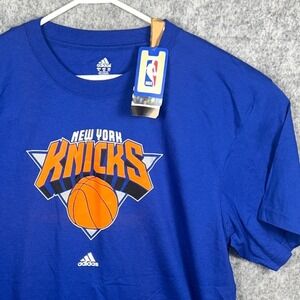Adidas New York Knicks NBA Graphic T-Shirt Mens 2XL Blue Short Sleeve NWT